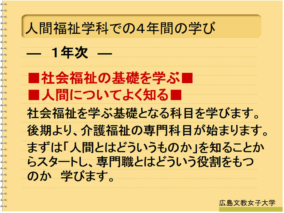 広島文教大学 人間科学部人間福祉学科介護福祉コース